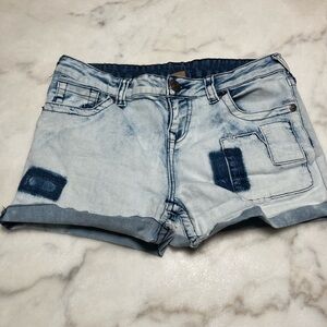Stylish Light Blue Denim Shorts True religion grunge wash